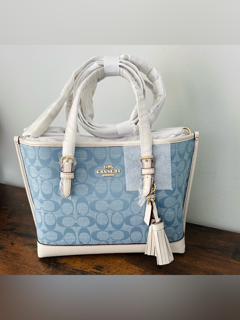 Coach Mollie Tote Bag 25 In Signature Chambray - Picture 10 of 11